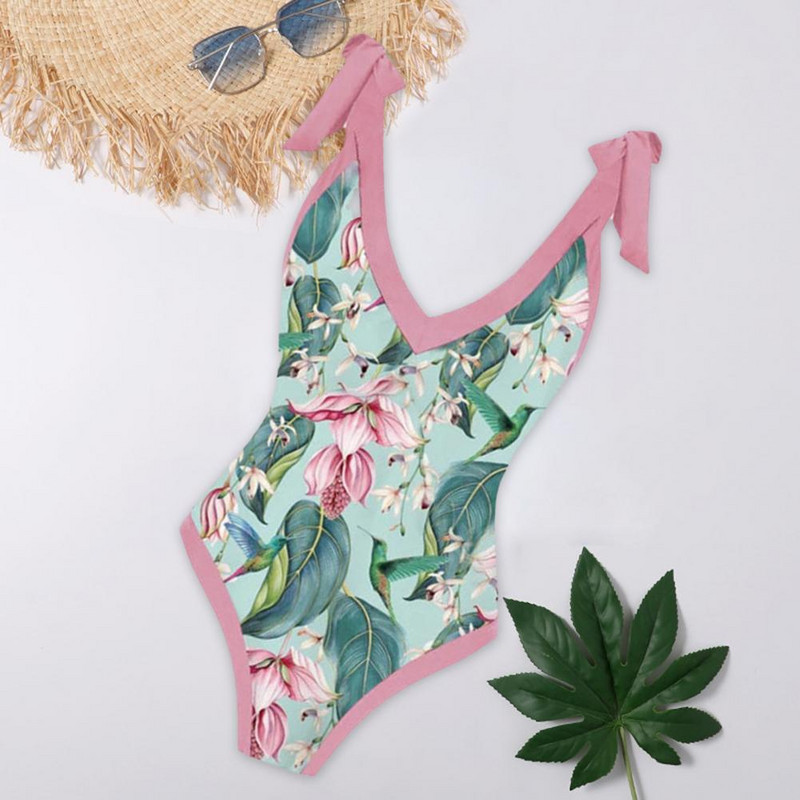 2023, nou sosire, costum de baie cu volan, costum de baie dintr-o singură bucată pentru femei, cu imprimeu floral, vară tropicală, costum de baie pentru plajă