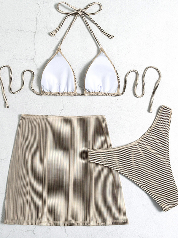 Costum de baie cu dungi sexy peachtan Bikini Îmbrăcăminte de plajă Costume de baie cu șalter pentru femei Conjunto Biquinis Feminino Trajes De Baño Mujer 2022