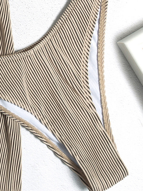 Costum de baie cu dungi sexy peachtan Bikini Îmbrăcăminte de plajă Costume de baie cu șalter pentru femei Conjunto Biquinis Feminino Trajes De Baño Mujer 2022