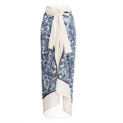 Vintage naiste Flora Print Bikiinikomplektid Ujumiskostüümid ja seelik Seksikad asümmeetrilised ühes tükis ujumisriided Naiste kattev rannasupluskostüümid