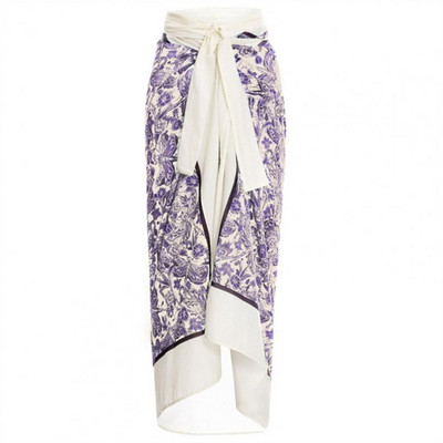 Vintage naiste Flora Print Bikiinikomplektid Ujumiskostüümid ja seelik Seksikad asümmeetrilised ühes tükis ujumisriided Naiste kattev rannasupluskostüümid