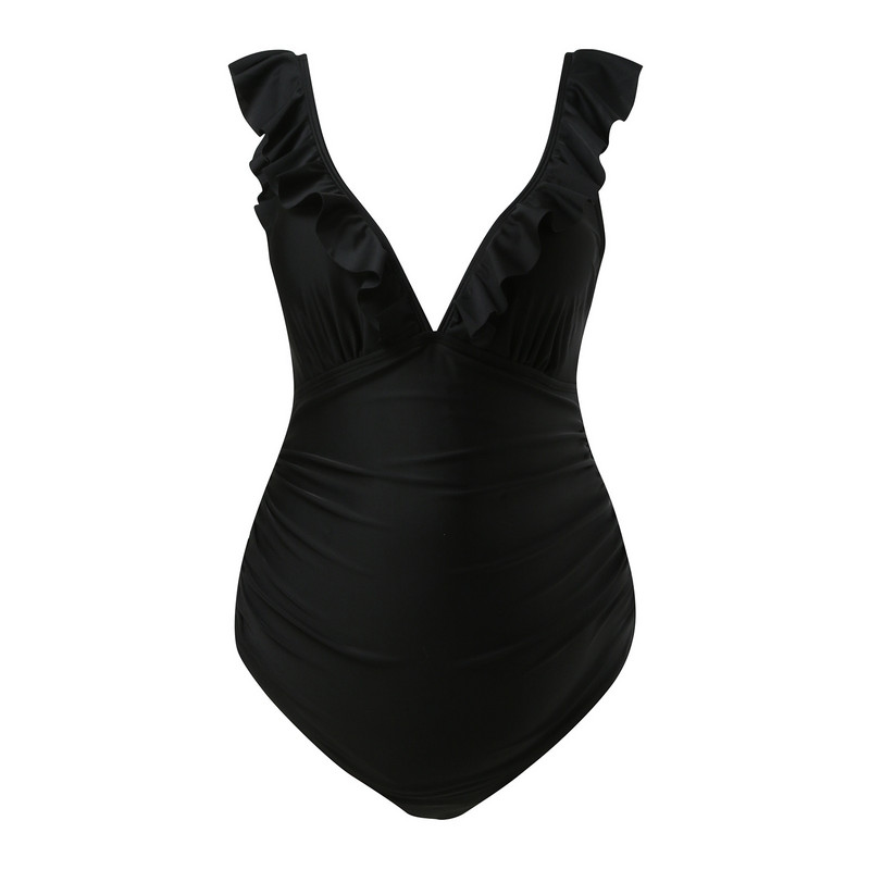 Moodne ühes tükis ujumiskostüüm rasedatele V kaelusega ujumisriided ujumisriided rannas seksikas ujumistrikoo ülikonnad rasedatele raseduse bikiinid ujumisriided