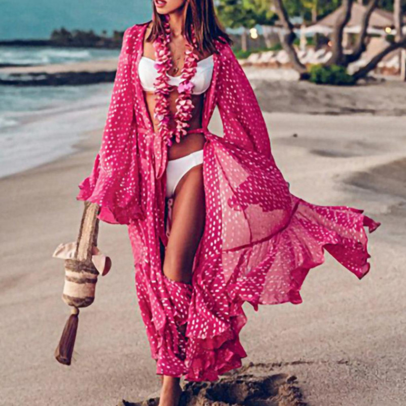 Γυναικείο μαγιό με καλυμμένο μανίκι φόρεμα παραλίας τουνίκ Ρόμπα μασίφ μαύρο βαμβακερό ψηλό γιακά Κάλυμμα παραλίας купальник женский