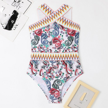 Ethnic Style Vintage Print One Piece μαγιό Μπικίνι μαγιό Αδυνατιστικό σταυρωτό κολύμπι 2023 Νέο μαγιό Monokini