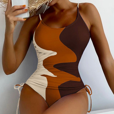 Ethnic Style Vintage Print One Piece μαγιό Μπικίνι μαγιό Αδυνατιστικό σταυρωτό κολύμπι 2023 Νέο μαγιό Monokini