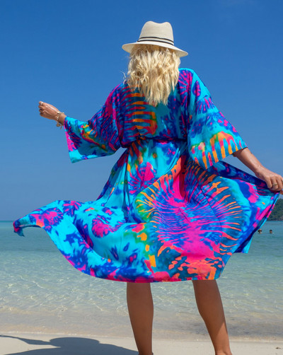 Φόρεμα για κάλυψη θέσης παραλίας Εκτύπωση Rayon Vacation Long Cardigan Φόρεμα αντηλιακής προστασίας Φορέματα παραλίας