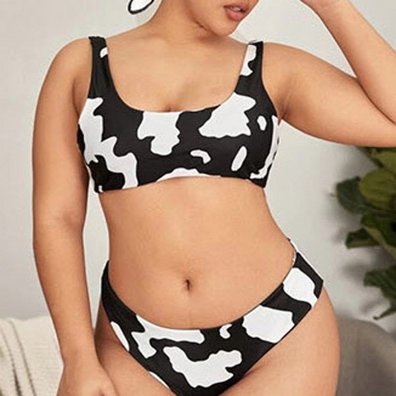 Bikini komplekti sievietēm peldkostīmu piena raksts ar augstu vidukli vēders liela izmēra atsevišķs peldkostīms liela izmēra peldkostīmi sievietēm Tankini