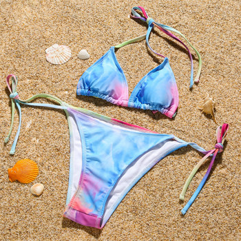 GNIM Three Piece Triangle Bikini Μαγιό Γυναικεία 2021 Sexy print Γυναικείο κάλυμμα Νέα άφιξη Επίδεσμος μπικίνι μπάνιου