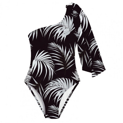 Γυναικείο μπικίνι αδυνατίσματος κοιλιά Ελέγχου με ένα λουράκι ώμου Φούντα ασορτί με επένδυση στήθους Γυναικείο ολόσωμο μαγιό Θαλάσσια σπορ