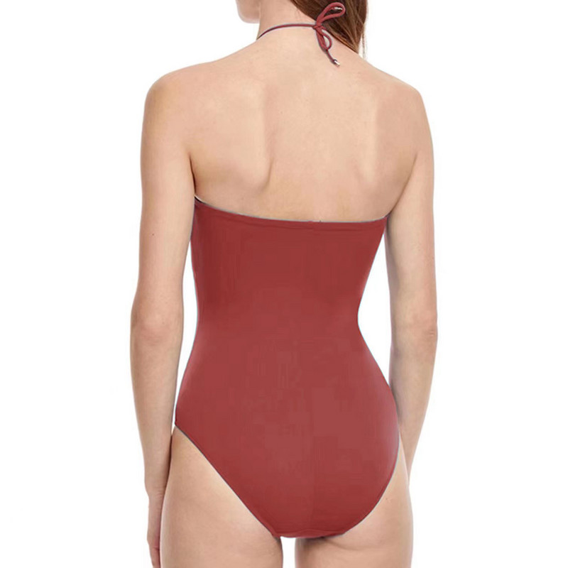 Ühes tükis päitsetega bikiinid Push Up rannas ujumisriided Naiste ujumistrikood Solid rannariided Paelad kolmnurksed ujumisriided Naiste bikiinid