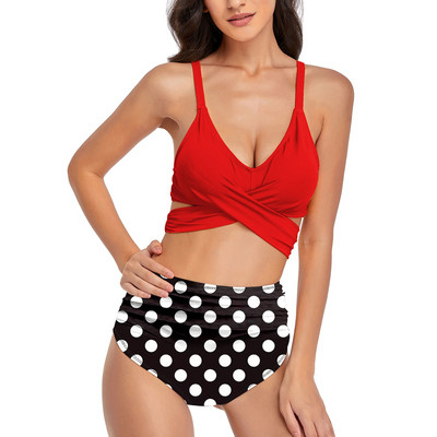 2023 Νέο γυναικείο μαγιό Κομψό ψηλόμεσο μπικίνι σέξι επίπεδη γωνία μαγιό μαγιό Γυναικεία σέξι μπικίνι Brazilian