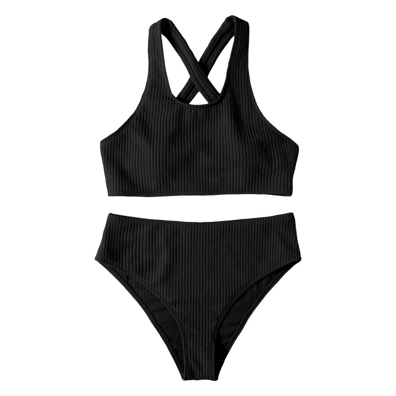 Elegantsed seksikad 2023. aasta naiste ujumisriided, kaheosaline komplekt Seksikad ühevärvilised bikiinid, lõhestatud rinnapatjadega, terasest rinnahoidjata ujumistrikoo