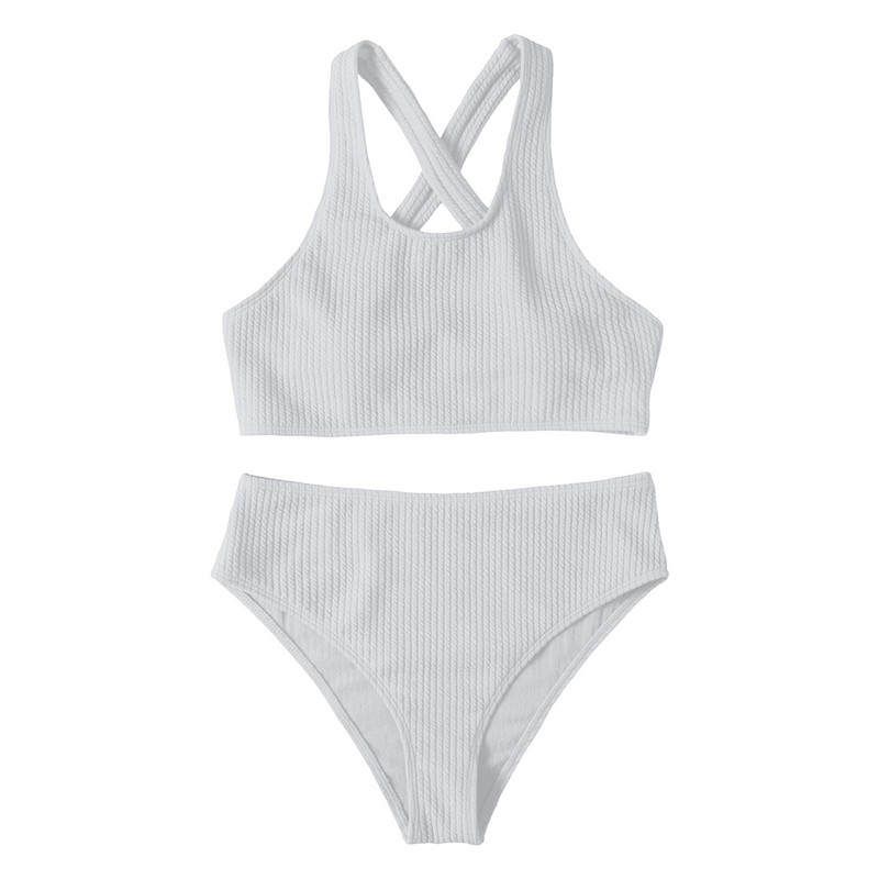 Elegantsed seksikad 2023. aasta naiste ujumisriided, kaheosaline komplekt Seksikad ühevärvilised bikiinid, lõhestatud rinnapatjadega, terasest rinnahoidjata ujumistrikoo