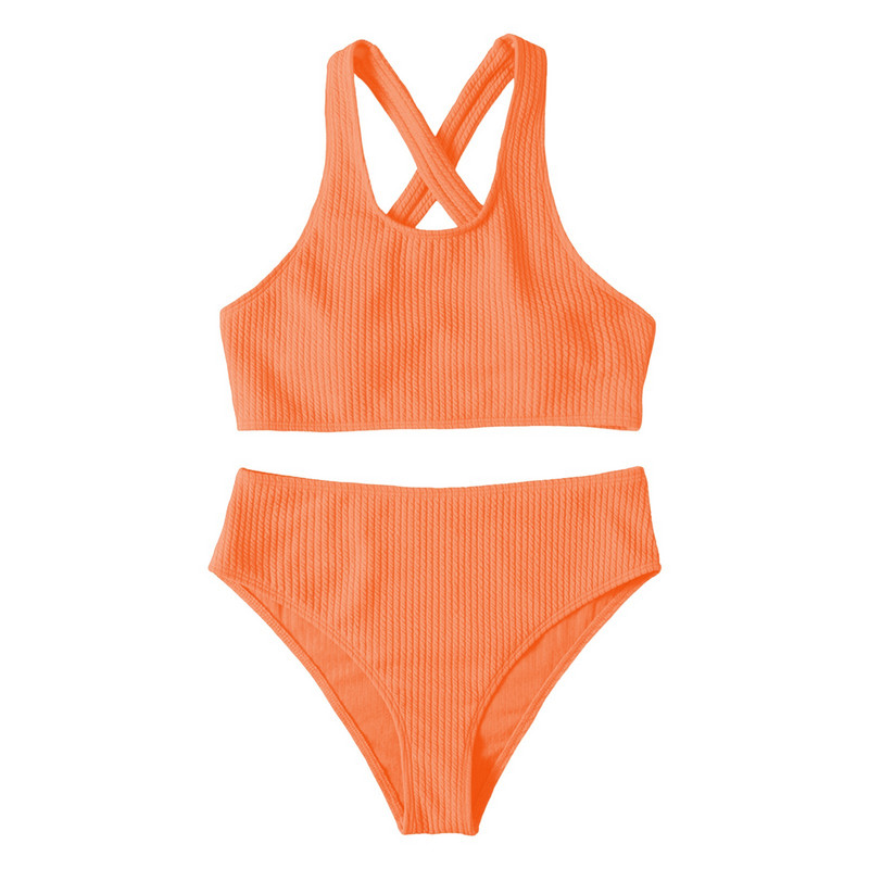 Elegantsed seksikad 2023. aasta naiste ujumisriided, kaheosaline komplekt Seksikad ühevärvilised bikiinid, lõhestatud rinnapatjadega, terasest rinnahoidjata ujumistrikoo