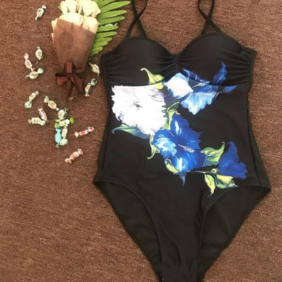 Σέξι Ολόσωμο Γυναικείο Μαγιό Μόδα Κλειστό Μεγάλο Μέγεθος Εκτύπωση Εξώπλατο Μαγιό Λουλούδι Γυναικείο Αθλητικό Μαγιό παραλίας