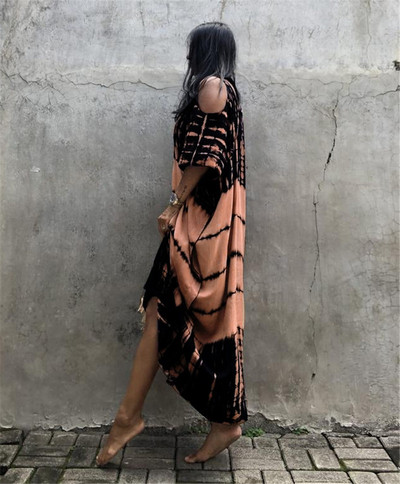 Rochie de plajă imprimată Cămașă largi de vacanță cu protecție solară Bluză Bikini Femei 2023 New Lady Bluză de la malul mării Moda Timp liber Vară Kaki