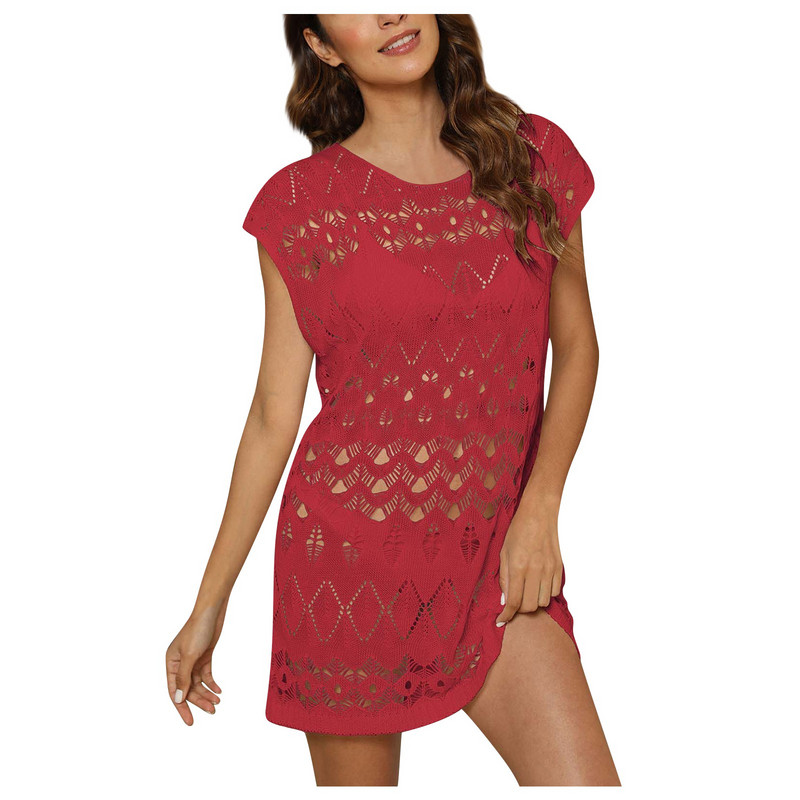 2023. aasta suve naiste rannarõivad Seksikas must heegeldatud tuunika Rannakleit Naiste ujumisriided ujumistrikoo katted, bikiinid, katted