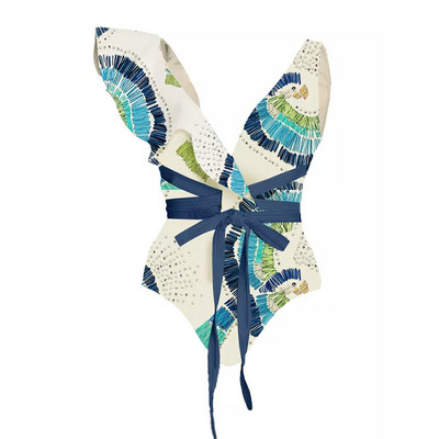 2023 nou costum de baie Costum de baie pentru femei, cu flori de primăvară fierbinte, dintr-o bucată