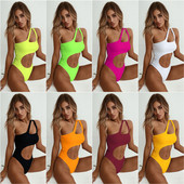 Bikini kupaći kostim Kupaći kostim Ženski novi nepravilni bikini izdubljen čistih boja seksi bikini komplet CYY993