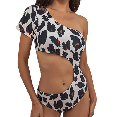 Push Up Bikini 2023 szexi fürdőruha női nyári szexi leopárdmintás egyrészes rövid ujjú bikini fürdőruha fürdőruha