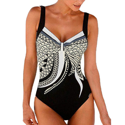 Női Bikini Egyrészes geometrikus nyomtatással Bikini fürdőruhák Fürdőruha Strandruha Szexi Női Bikini Strandruha Monokini Body