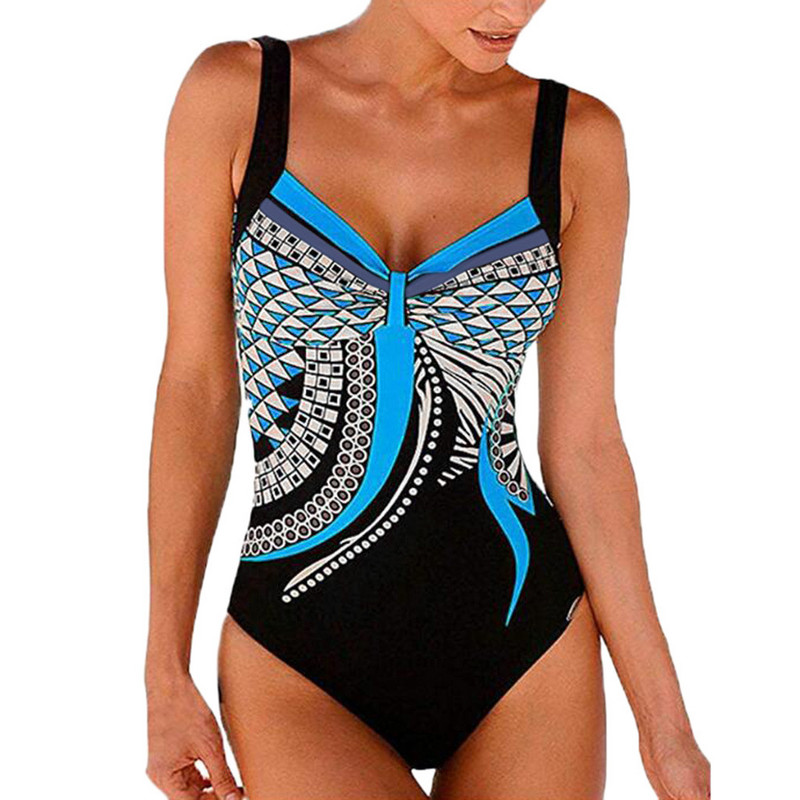 Bikini pentru femei Bikini cu imprimare geometrică dintr-o bucată Costume de baie Costum de baie Costum de plajă Bikini sexy pentru femeie Costume de plajă Body monokini