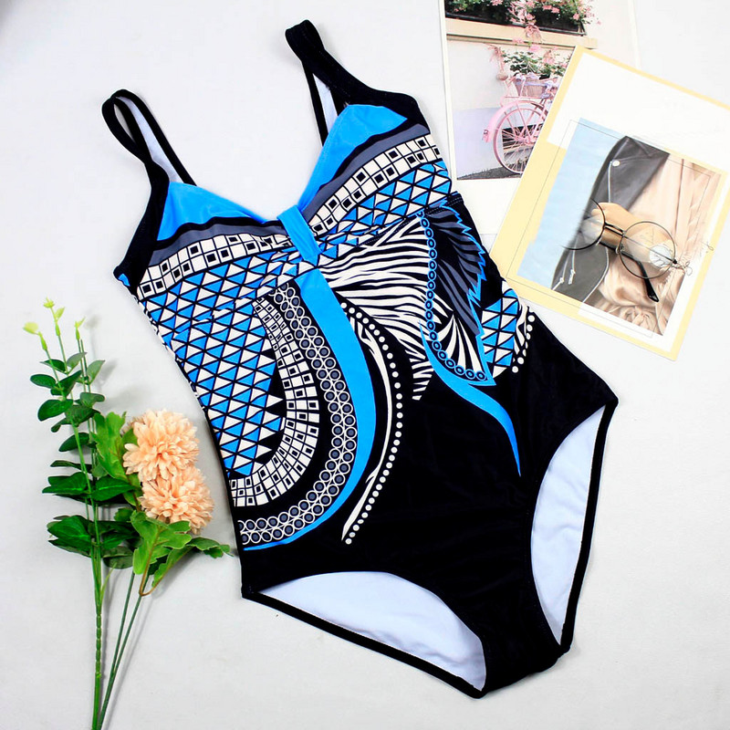 Bikini pentru femei Bikini cu imprimare geometrică dintr-o bucată Costume de baie Costum de baie Costum de plajă Bikini sexy pentru femeie Costume de plajă Body monokini