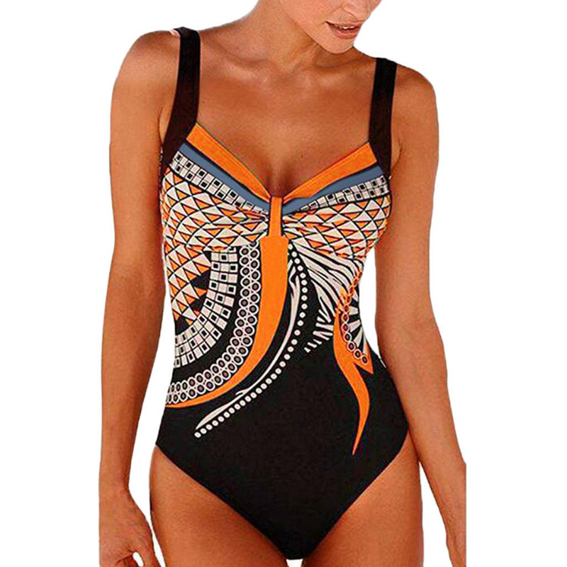 Bikini pentru femei Bikini cu imprimare geometrică dintr-o bucată Costume de baie Costum de baie Costum de plajă Bikini sexy pentru femeie Costume de plajă Body monokini