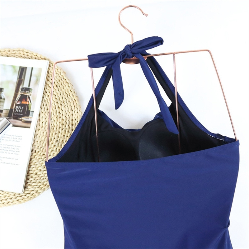 Naiste ühes tükis ujumiskostüüm kõhukontrolliga poisi jalaga ujumisriided, ees keerduvad päitsetega ujumistrikoo Vintage Push Up Monokini