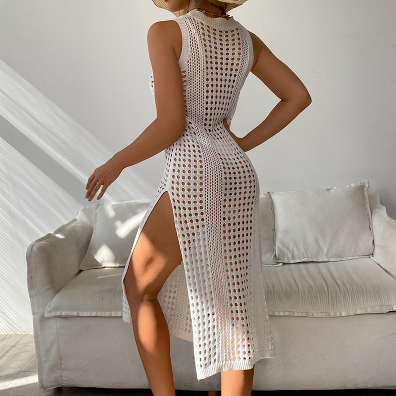 2023. aasta rannabikiinid, heegeldatud, kootud võrk, kaelusega kaetud ujumistrikoo Rannakleit, naiste ujumisülikonna katted