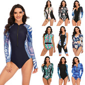 Rashguard Surfing Scufundări Costum de baie dintr-o bucată Costum de baie personalizat Sexy Surf Costum de baie cu mânecă lungă Rash Guard Femei