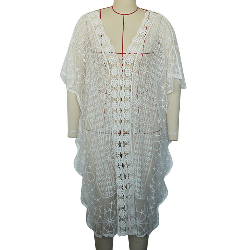 Boho 2023. aasta suvi, naiste bikiinide katted, avar rannakleit, läbipaistev õõnsate varrukatega lühikeste varrukatega kootud päikesekaitsepluus