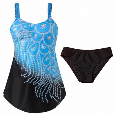 2Pcs/Set Kupaći kostim Jednodijelni Tankini Set Soft Texture 5 Boja Kupaći kostim Gradient Design Tankini Set 2022 kupalʹnik ženskij