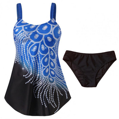 2Pcs/Set Kupaći kostim Jednodijelni Tankini Set Soft Texture 5 Boja Kupaći kostim Gradient Design Tankini Set 2022 kupalʹnik ženskij