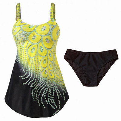 2Pcs/Set Kupaći kostim Jednodijelni Tankini Set Soft Texture 5 Boja Kupaći kostim Gradient Design Tankini Set 2022 kupalʹnik ženskij