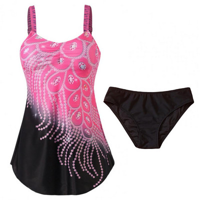 2Pcs/Set Kupaći kostim Jednodijelni Tankini Set Soft Texture 5 Boja Kupaći kostim Gradient Design Tankini Set 2022 kupalʹnik ženskij