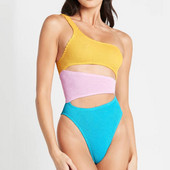 Cikini 2023 Nou Costum de baie dintr-o singură bucată pentru damă Costum de baie triunghi cu panou cu imprimeu în contrast Vară Costum de baie pentru femei