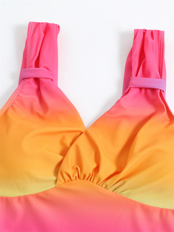 Bikini Costum de baie Femei 2023 Noua Culoare Degradată Acoperire pentru Burtă Set Bikini Boxer Shorts Costum de baie de Vară Costum de baie pentru Femei