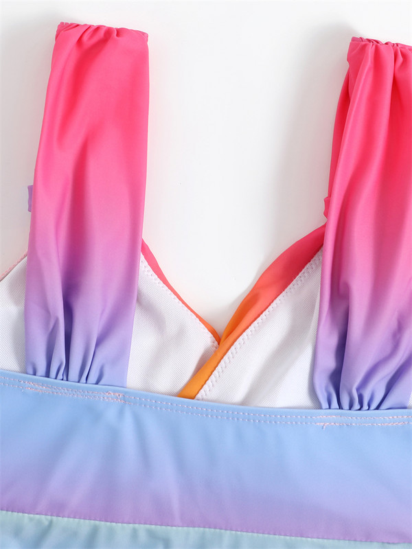 Bikini Costum de baie Femei 2023 Noua Culoare Degradată Acoperire pentru Burtă Set Bikini Boxer Shorts Costum de baie de Vară Costum de baie pentru Femei