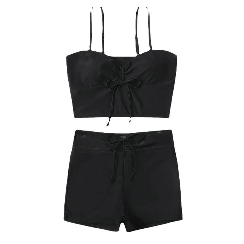 Naiste ujumiskostüümid bikiinide komplektid ujumistrikoo, naiste lõhestatud kõrge vöökohaga lameda nurgaga paelad Print INS võrgupunased bikiinid ujumistrikoo YB19