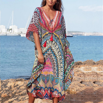 Δημοφιλές Bikini Cover Up V Neck Μοναδικά μαγιό Cover Up Robe Style Cover Beach