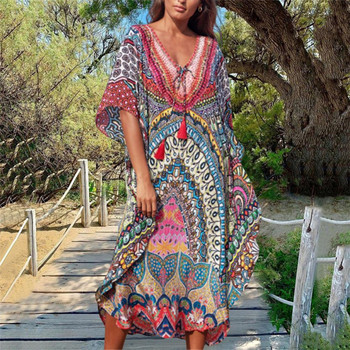 Δημοφιλές Bikini Cover Up V Neck Μοναδικά μαγιό Cover Up Robe Style Cover Beach