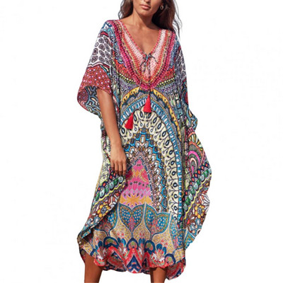 Populaarsed bikiinid Cover Up V kaelusega ainulaadsed ujumisriided Cover Up hommikumantlid stiilis Beach Cover Up