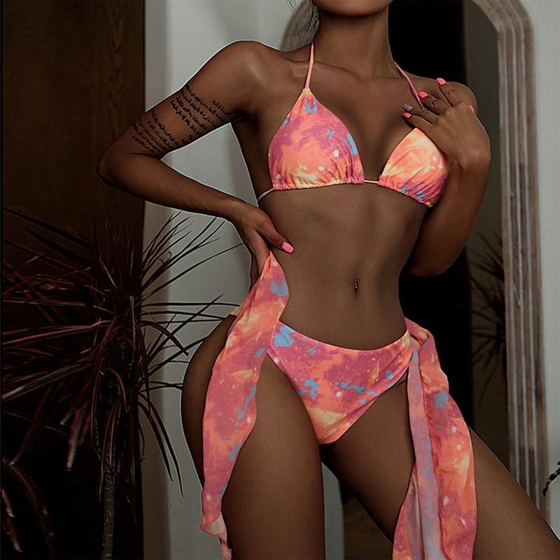 Naiste värvilised ujumisriided Maillot De Bain Femme bikiinid 2022, naine, kolmeosaline rannapuhkus, seksikas naiste ujumistrikoo Купальник Женский