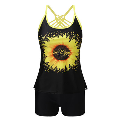 Ženski bikini komplet s remenčićima s printom na leđima Dvodijelni kupaći gaćice Kupaći kostim Biquini Badeanzug