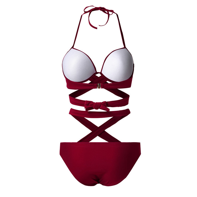 Bandage Bikinis Funny Push-Up Γυναικείο μαγιό Γυναικείο μαγιό Σετ μπικίνι στρινγκ Σετ μαγιό για γυναίκες Solid Bather Bikini Sexy