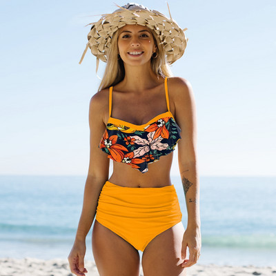 Bikini sexy cu talie înaltă 2022, costum de baie, cu șapte, costum de baie pentru femei, bikini cu imprimeu pentru femei, costum de baie, biquini de vară