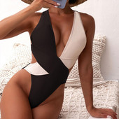 Costume de baie pentru femei Trendy No Constraint Monokini de vară Deep V Gât cu bretele încrucișate Costum de baie pentru femei Haine de surfing