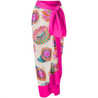 Set fuste lungi Bikini sexy Seturi 2 piese tinuta femeie imprimat sifon stramt wrap piept plaja set costum de baie dintr-o bucata primavara 2023