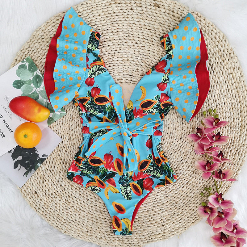 Kétrészes női fürdőruha strandruházat bikini 2023 trendi fürdőruha egyrészes új légyvonal préseléssel hosszú ujjú nyomtatási mennyiségek